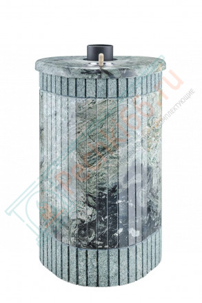 Дровяная банная печь Ферингер Малютка ПФ "Жадеит перенесённый рисунок + жадеит бучардированный" до 18 м³