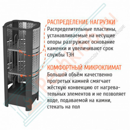 Электрокаменка GeoS RAIN-Corner 6 (Костёр) до 9 м3