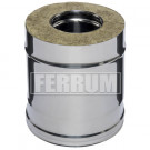 Сэндвич труба для дымохода L=0,25м (НЕРЖ-430/0,5-НЕРЖ-430/0,5) d-150/210 (Ferrum GS)