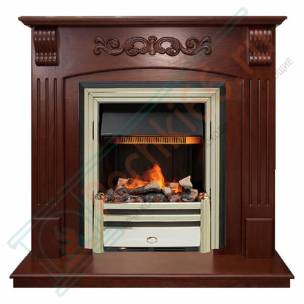 Электрический каминокомплект Sorrento угловой - Орех с очагом Cavendish