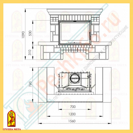 Облицовка Брио 700, бежевый, терракотовый (Мета)