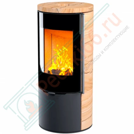 Печь-камин R1.0 K Plus, в камне, на дровнике (Астов)