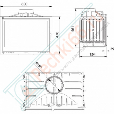 Чугунная топка FG17, с шибером (Ferguss) 10 кВт