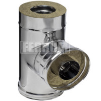 Сэндвич тройник 90° (НЕРЖ-430/0,8-НЕРЖ-430/0,5) d-150/210 (Ferrum HF) Сэндвич тройник 90° (НЕРЖ-430/0,8-НЕРЖ-430/0,5) d-150/210 (Ferrum HF)