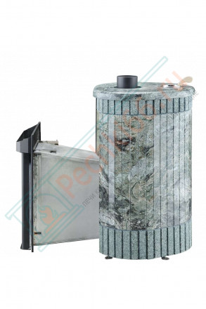 Дровяная банная печь Макси ПФ "Жадеит перенесённый рисунок + жадеит бучардированный" (Ферингер)