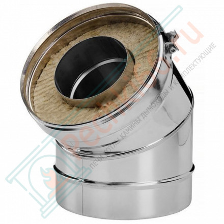 Отвод 30° V50R с изол (AISI-321/0,8-AISI-304/0,5) d-115/215 (Вулкан-Cerablanket)