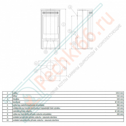 Печь-камин Baltik 6 с верхней плитой - тальк (ABX)