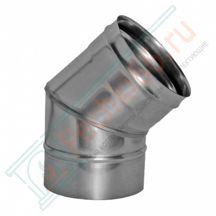 Отвод 45° без изол (НЕРЖ-321/0,8) d-200 (Дымок-Lux)