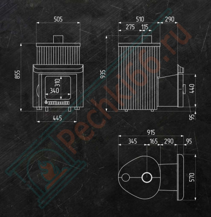 Дровяная банная печь Макси ПФ "Змеевик + Окаменевшее дерево"(Ферингер)