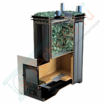 Печь для бани Домна-60К в змеевике (ИзиСтим)