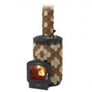 Печь для бани Альфа Панголина Inox ЧДБСЭ, ЗК, шамот-терракота (T.M.F) до 24 м3