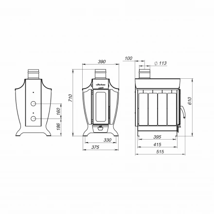 Отопительная печь Stoker 120-G AQUA (Ермак) до 120 м3