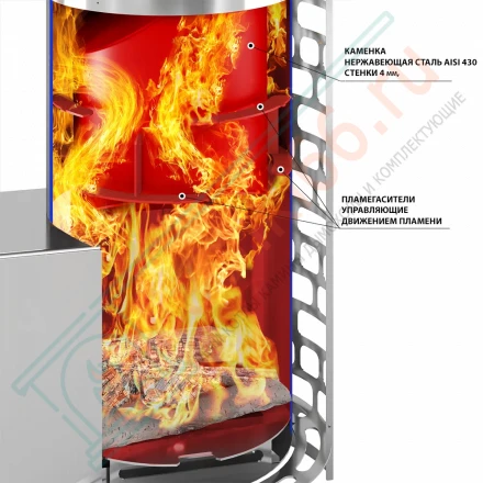 Печь для бани Эверест "Steam Master" GALAXY 24 INOX (210М) GOLD