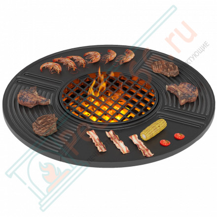 Чугунный Fantastic Grill Везувий Ø 700 (чаша+подставка+плита Gurman Ø700+крышка)