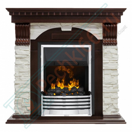 Электрокаминокомплект Dublin - Темный дуб / Сланец белый с очагом Flagstaff