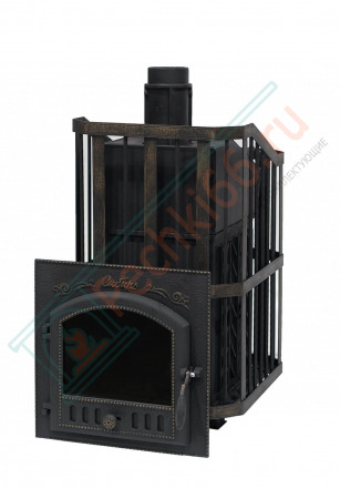 Чугунная печь для бани"Сибирь-25" (дверка 545х545) с закрытой каменкой (Сибирь-Премиум)
