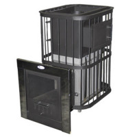 Чугунная печь для бани Торнадо 20М2 П МД с Т/О и стеклом (Компакт) до 20 м³