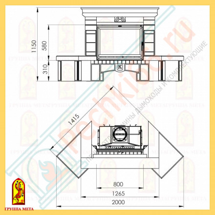 Облицовка Элегия (имперадор) 800, серо-белый, песочно-желтый, коричневый (Мета)