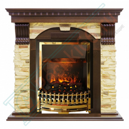 Электрокаминокомплект Dublin угловой - Темный дуб / Сланец с очагом Atherton