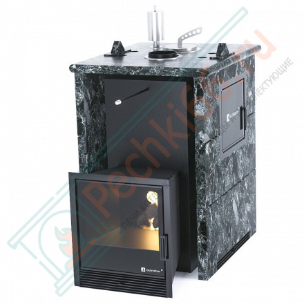 Печь для бани Анапа-М2 в трёхстороннем кожухе из пироксенита (ИзиСтим)