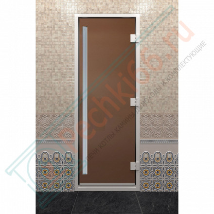 Стеклянная дверь DoorWood «Хамам Престиж Бронза матовая» 2100х700 мм