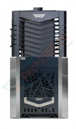 Газовая банная печь из нержавеющей стали № 06-ГТ 40 с сеткой для камней (Тройка) до 24 м3