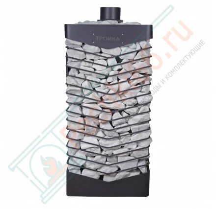 Газовая банная печь из нержавеющей стали № 06-ГТ 40 с сеткой для камней (Тройка) до 24 м3