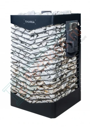 Газовая банная печь из нержавеющей стали № 06-ГТ 40 с сеткой для камней (Тройка) до 24 м3