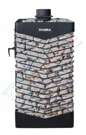 Газовая банная печь из нержавеющей стали № 06-ГТ 40 с сеткой для камней (Тройка) до 24 м3
