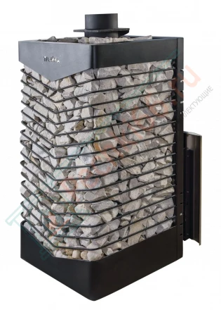 Газовая банная печь из нержавеющей стали № 06-ГТ 40 с сеткой для камней (Тройка) до 24 м3