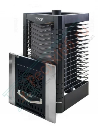 Газовая банная печь из нержавеющей стали № 06-ГТ 40 с сеткой для камней (Тройка) до 24 м3