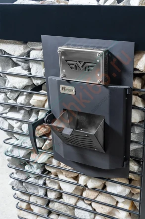 Газовая банная печь из нержавеющей стали № 06-ГТ 40 с сеткой для камней (Тройка) до 24 м3