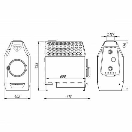 Отопительная печь Stoker TERMO 350 AQUA (Ермак) до 350 м3