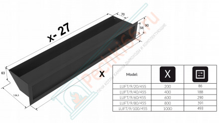 Решетка 9X60 бежевая LUFT/9/60/45S/K (Kratki)