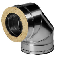 Отвод 90° с изол (НЕРЖ-321/0,8-НЕРЖ-439/0,5) d-180/260 (Дымок-Lux)