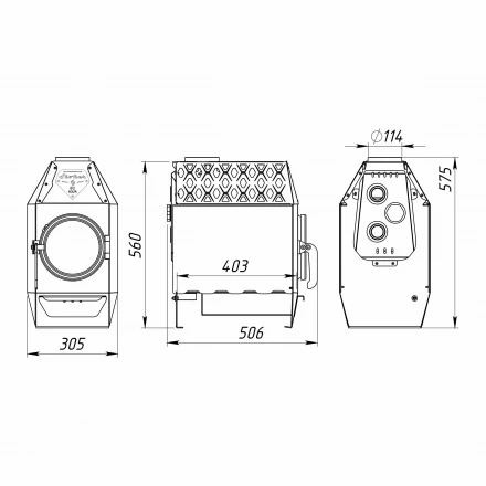 Отопительная печь Stoker TERMO 90 AQUA (Ермак) до 90 м3