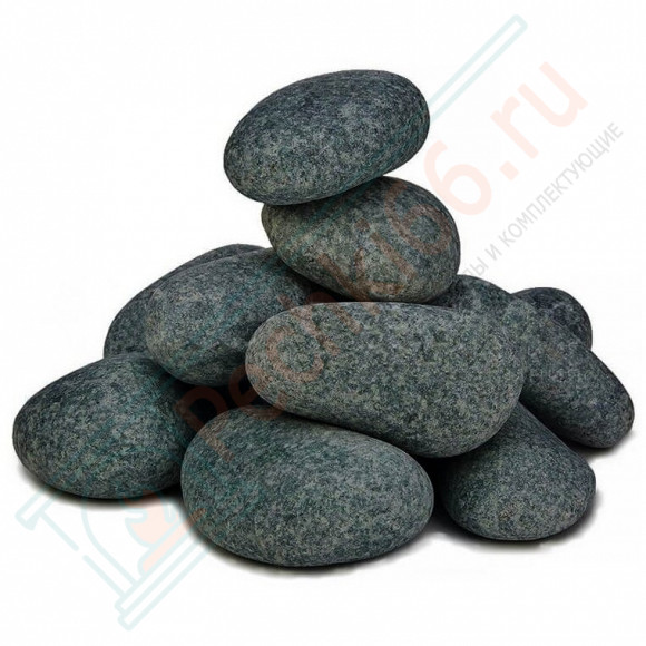 Камень для бани Пироксенит "Черный принц" шлифованный средний, 10 кг, м/р Хакасия (коробка), 10 кг в Кирове