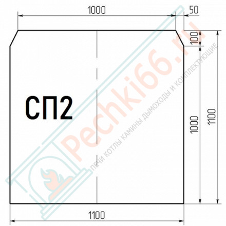 Стекло напольное под печь СП2 1100*1100мм. (Россия)